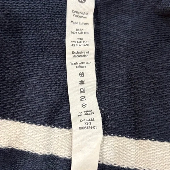 Lululemon Perfectly Oversized Cropped Crew *Stripe Boundless Stripe True Navy An - Picture 8 of 9
